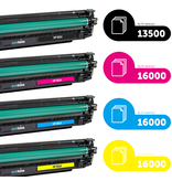 HP Ecopack (Replaces HP 651A CE340A toner) 2xBlack + 1xCMY - (BL 2x13500 Pages) (CMY 3x16000 Pages)