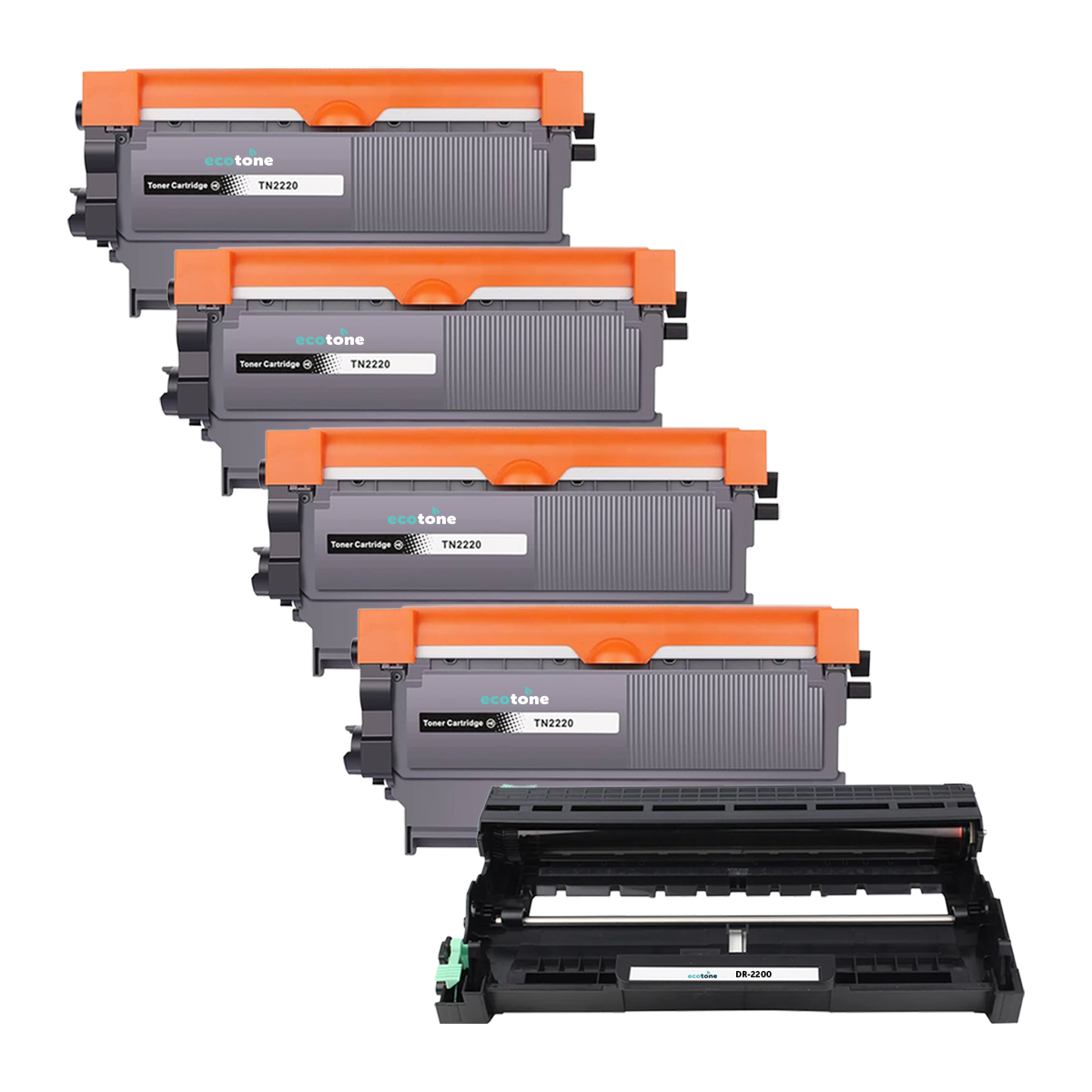 Brother Ecopack (Replaces Brother TN-2220 toner/drum) 4xBlack + 1xDr - (BL 4x2600 Pages) (Drum 1x12000 Pages)