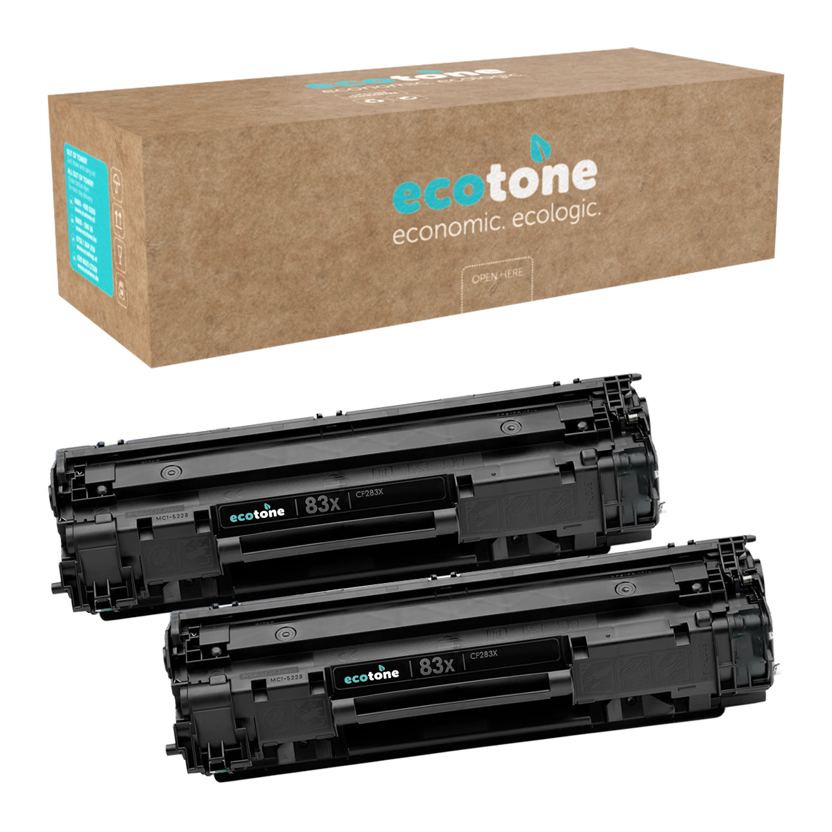Ecotone Ecopack (Replaces HP 83X CF283X toner) 2xBL - (BL 2x3000 Pages)