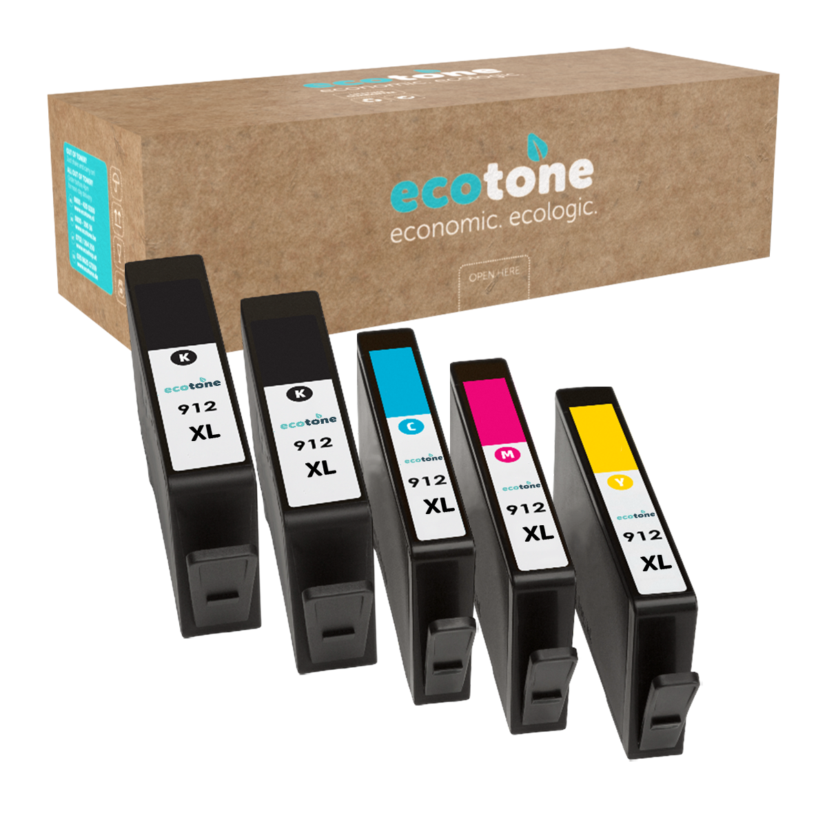 HP Ecopack (Replaces HP 912XL ink) 2xBL + 1xCMY  - (BL 2x825 Pages) (CMY 3x825 Pages)