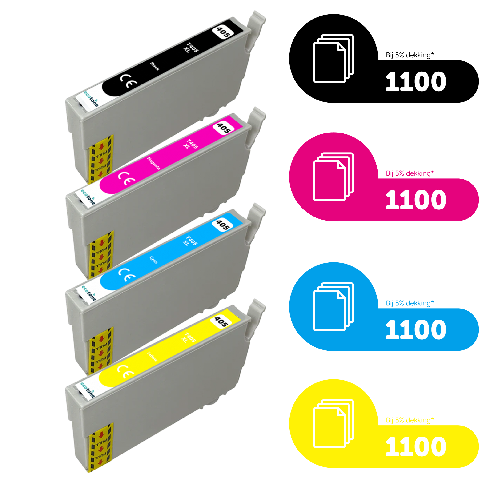 Epson Ecopack (Replaces Epson 405XL ink) 2xBL + 1xCMY  - (BL 2x1100 Pages) (CMY 3x1100 Pages)