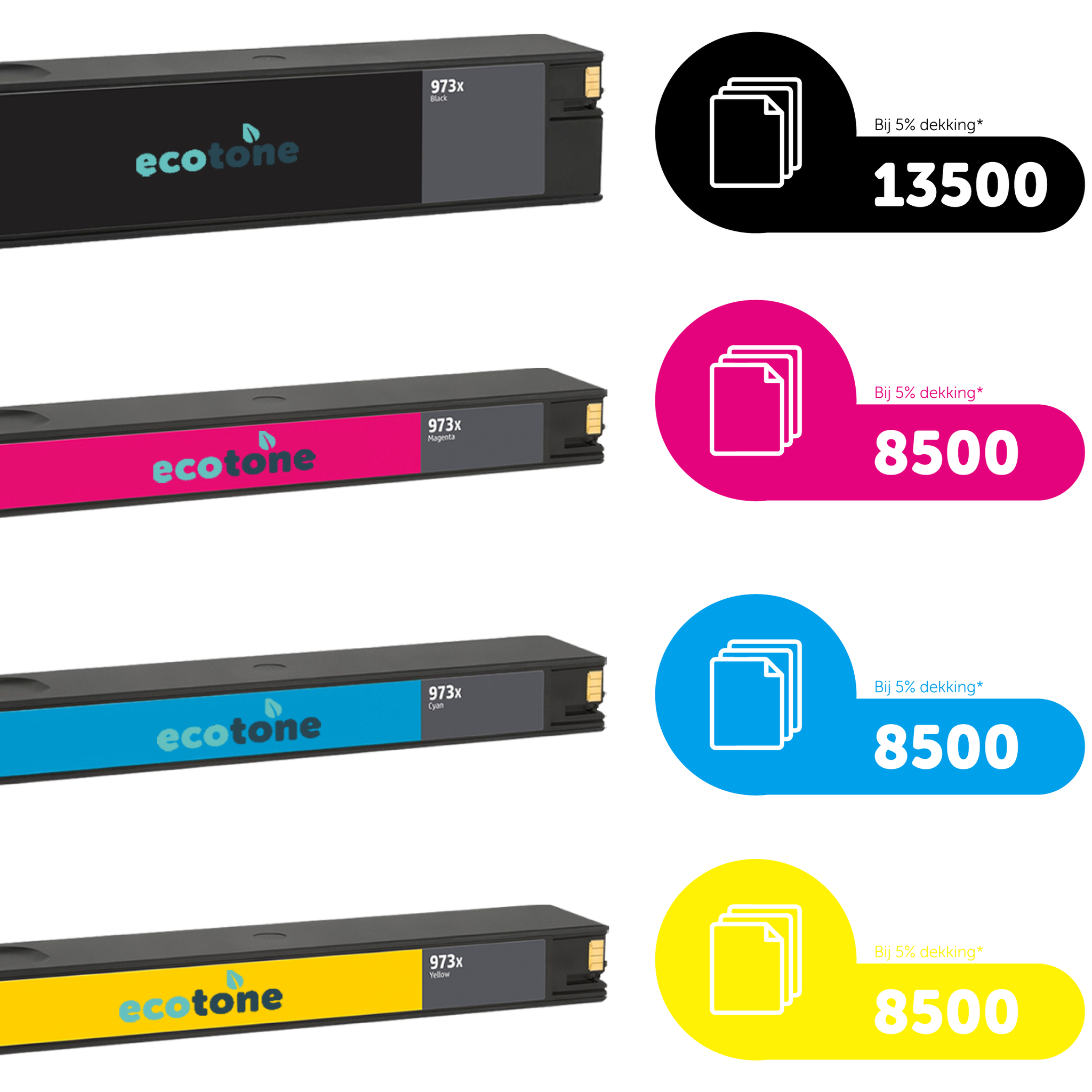 HP Ecopack (Replaces HP 973XL ink) 2xBL + 1xCMY  - (BL 2x13500 Pages) (CMY 3x8500 Pages)