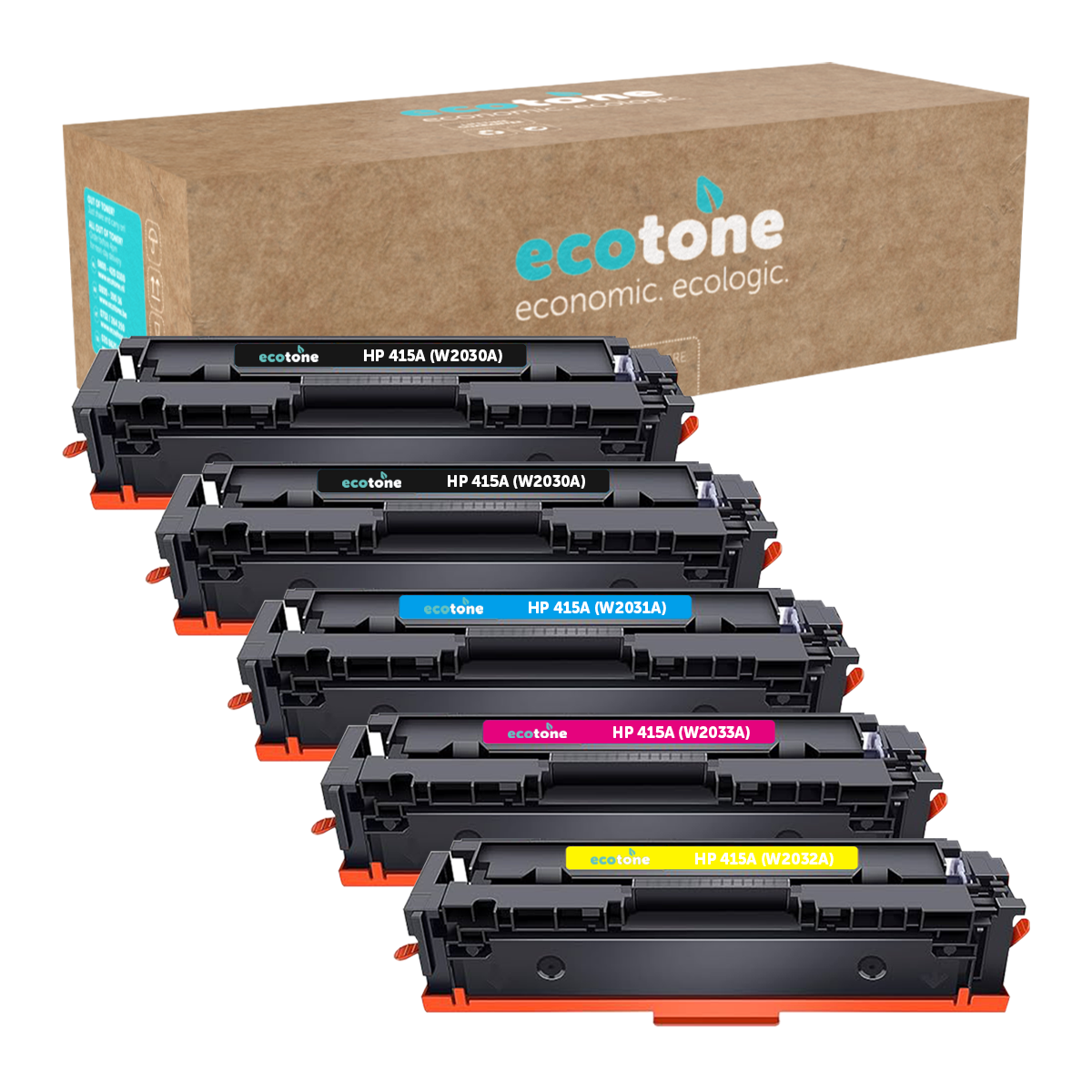 HP Ecopack (Replaces HP 415A toner) 2xBL + 1xCMY  - (BL 2x2400 Pages) (CMY 3x2100 Pages)