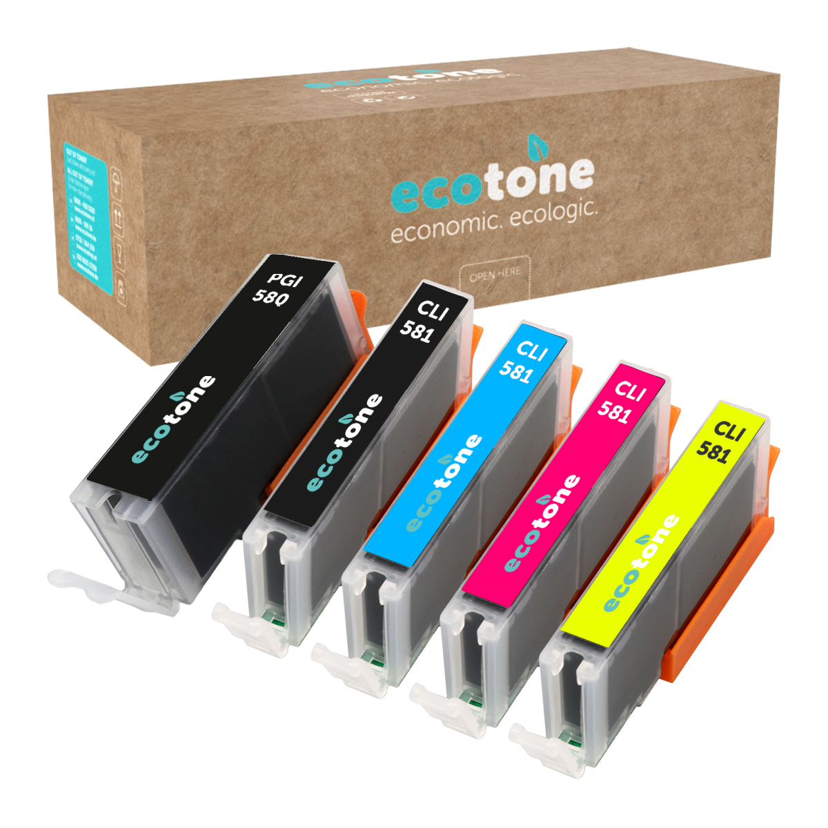 Canon Ecopack (Replaces Canon PGI-580/CLI-581 ink) 1xPBL+1xBLCMY  - (PBL 1x26ml) (BLCMY 4x12,2ml)