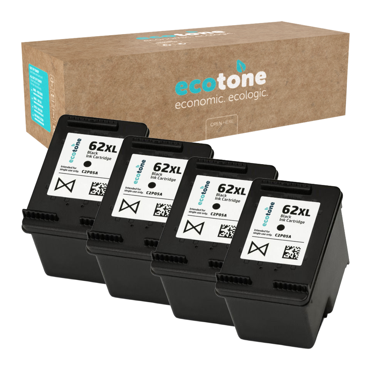 HP Ecopack (Replaces HP 62XL C2P05AE ink) 4xBL - (BL 4x770 Pages)