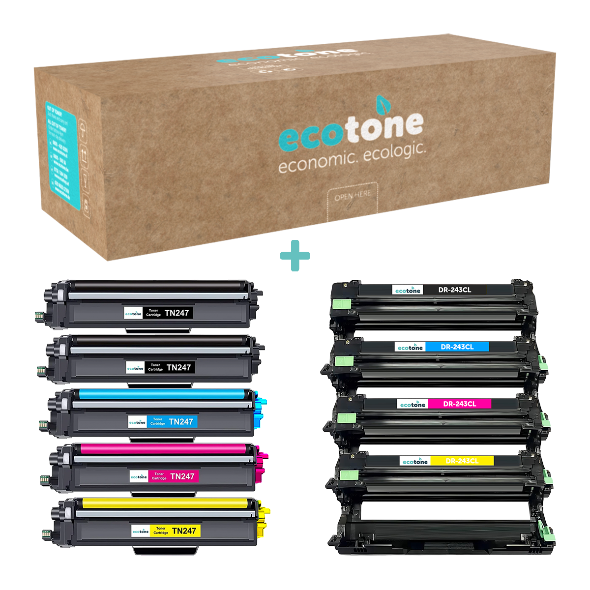 Brother Ecopack (Replaces Brother TN-247 toner/drum) 2xBl+1xCMY+1xDr - (BL 2x3000 Pages) (CMY 3x2300 Pages) (Drum 1x18000 Pages)