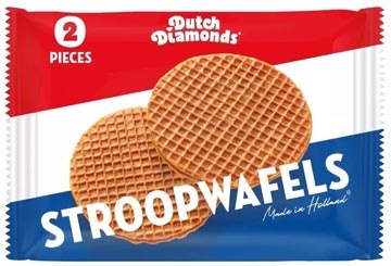 Dutch Diamonds Dutch Diamonds stroopwafels, per 2 verpakt, 2 x 40 g