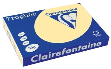Clairefontaine Clairefontaine Trophée Pastel, gekleurd papier, A3, 80 g, 500 vel, kanariegeel
