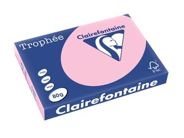 Clairefontaine Clairefontaine Trophée Pastel, gekleurd papier, A3, 80 g, 500 vel, roze