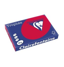 Clairefontaine Clairefontaine Trophée Intens, gekleurd papier, A3, 80 g, 500 vel, kersenrood