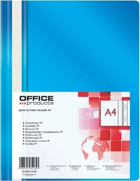 Office Products OFFICE products snelhechtmap, blauw — levering per 25