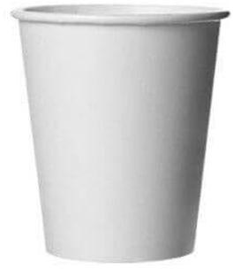 Drinkbeker uit karton, 180 ml, 100 stuks, wit — levering per 25
