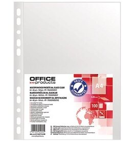 Office Products OFFICE products geperforeerde showtas, A4, 60 micron, glashelder, pak van 100 stuks