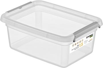 DONAU Home DONAU Home opbergdoos, 1,5 liter, transparant