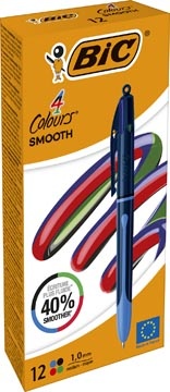 Bic BIC Colours Smooth Drop 4-kleurenbalpen, medium