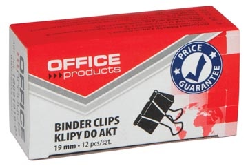 Office Products OFFICE products foldbackclip, zwart, 19 mm, doosje van 12 stuks