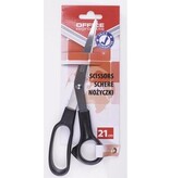 Office Products OFFICE products schaar, 21 cm, rechts en links, ronde punt, zwart, blister van 1 stuk