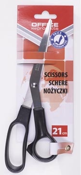 Office Products OFFICE products schaar, 21 cm, rechts en links, ronde punt, zwart, blister van 1 stuk