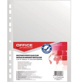 Office Products OFFICE products geperforeerde showtas, A4, 55 micron, glashelder, pak van 100 stuks