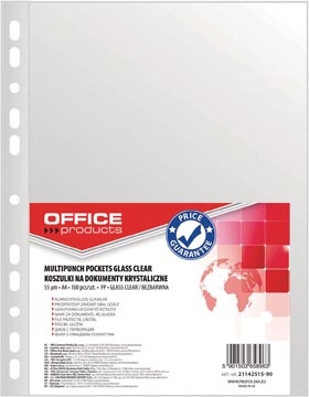 Office Products OFFICE products geperforeerde showtas, A4, 55 micron, glashelder, pak van 100 stuks