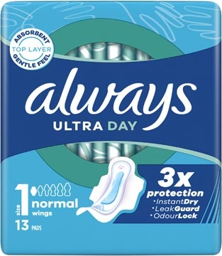 Always Always Ultra Day maandverband Normal, pak van 13 stuks