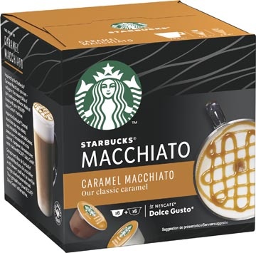 Starbucks Nescafé Dolce Gusto koffiecapsules Starbucks, caramel macchiato, pak van 12 stuks