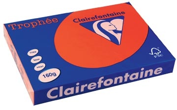 Clairefontaine Clairefontaine Trophée Intens, gekleurd papier, A3, 160 g, 250 vel, koraalrood