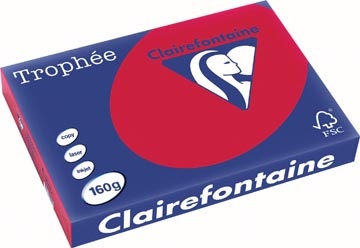 Clairefontaine Clairefontaine Trophée Intens, gekleurd papier, A3, 160 g, 250 vel, kersenrood