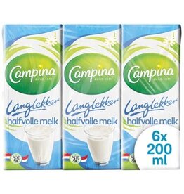 Campina Campina Halfvolle Melk 0,2L P6 1 St