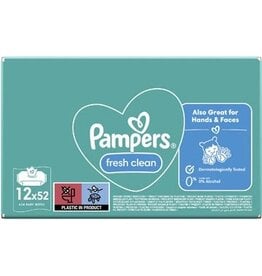 Pampers Pampers Fresh Clean vochtige doekjes, doos van 12 x 52 stuks