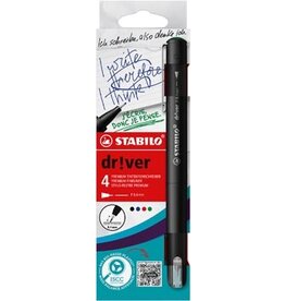 Stabilo STABILO dr!ver fineliner, fijne punt, geassorteerde kleuren, blister van 4 stuks