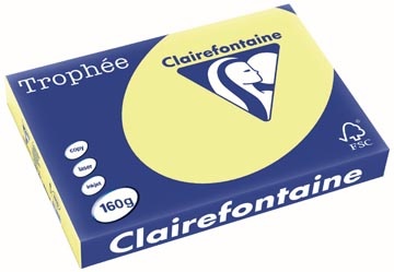 Clairefontaine Clairefontaine Trophée Pastel, gekleurd papier, A3, 160 g, 250 vel, citroengeel