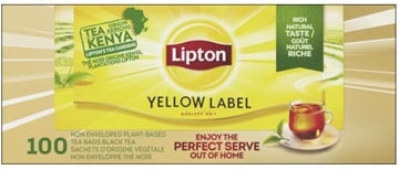 Lipton Tea Company Lipton thee Feel Good Selection, Yellow label, zonder enveloppe, doos van 100 stuk