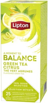 Lipton Tea Company Lipton thee Feel Good Selection, Groene thee citrus, doos van 25 zakjes