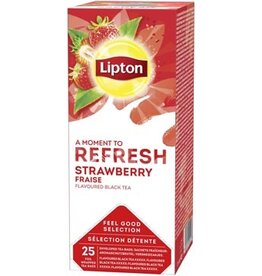 Lipton Tea Company Lipton thee Feel Good Selection, Zwarte thee aardbei, doos van 25 zakjes