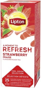 Lipton Tea Company Lipton thee Feel Good Selection, Zwarte thee aardbei, doos van 25 zakjes