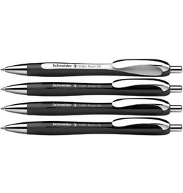 Schneider Schneider balpen Slider Rave, extra breed, blauwe inkt, zwart, doos van 3 + 1 gratis