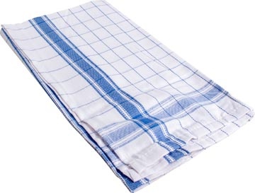 Merkloos Handdoek Adalynne, ft 50 x 70 cm, geruit, blauw, pak van 3 stuks