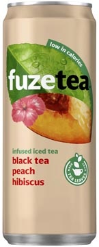 Fuze tea Fuze Tea frisdrank, niet-bruisend, sleek blik van 33 cl, pak van 24 stuks, perzik hibiscus
