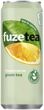 Fuze tea Fuze Tea frisdrank, niet-bruisend, sleek blik van 33 cl, pak van 24 stuks, groene thee