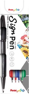 Pentel Pentel Sign Pen S520, blister van 4 stuks in geassorteerde kleuren