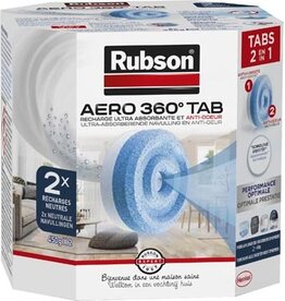 Rubson Rubson navulling voor ontvochtiger AERO 360, doos van 2 tabs van 450 gram, neutraal