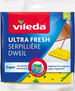 Vileda Vileda dweil Ultra fresh, ft 50 x 60 cm, geel, pak van 2 stuks