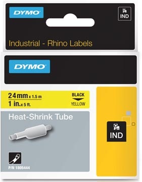Dymo Dymo RHINO krimpkous 24 x 1,5 mm, zwart op geel
