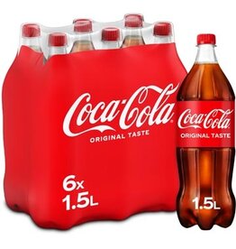 Coca-Cola frisdrank, fles van 1,5 l, pak van 6 stuks