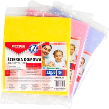 Office Products OFFICE products huishouddoekjes, universeel, 32 x 38 cm, geassorteerde kleuren, pak van 3 stuks