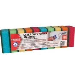 Office Products OFFICE products schuurspons, 4,6 x 7,4 cm, pak van 10 stuks in geassorteerde kleuren