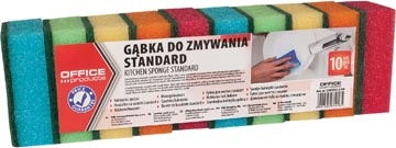 Office Products OFFICE products schuurspons, 4,6 x 7,4 cm, pak van 10 stuks in geassorteerde kleuren