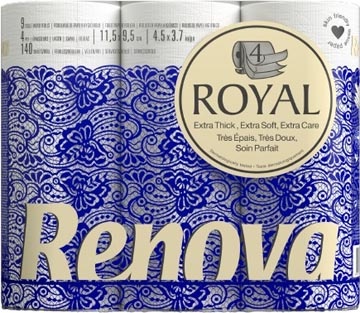 Renova Renova Royal toiletpapier, 4-laags, 140 vel, pak van 63 rollen