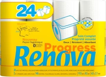 Renova Renova Progress toiletpapier, 2-laags, 140 vellen, pak van 24 rollen